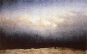 Caspar David Friedrich Munk on the beach oil painting artist